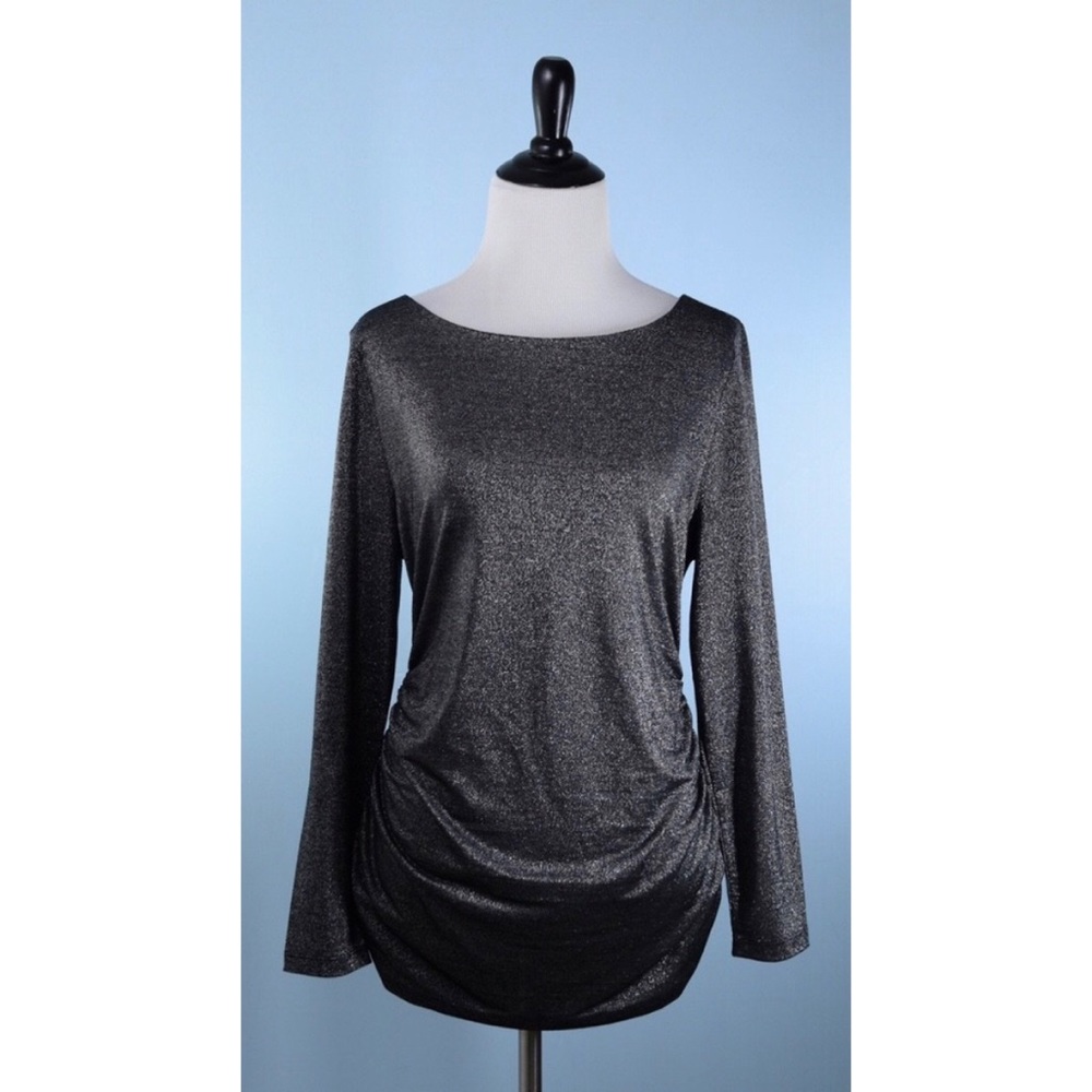 SOFT SURROUNDINGS silver metallic stretchy top NEW